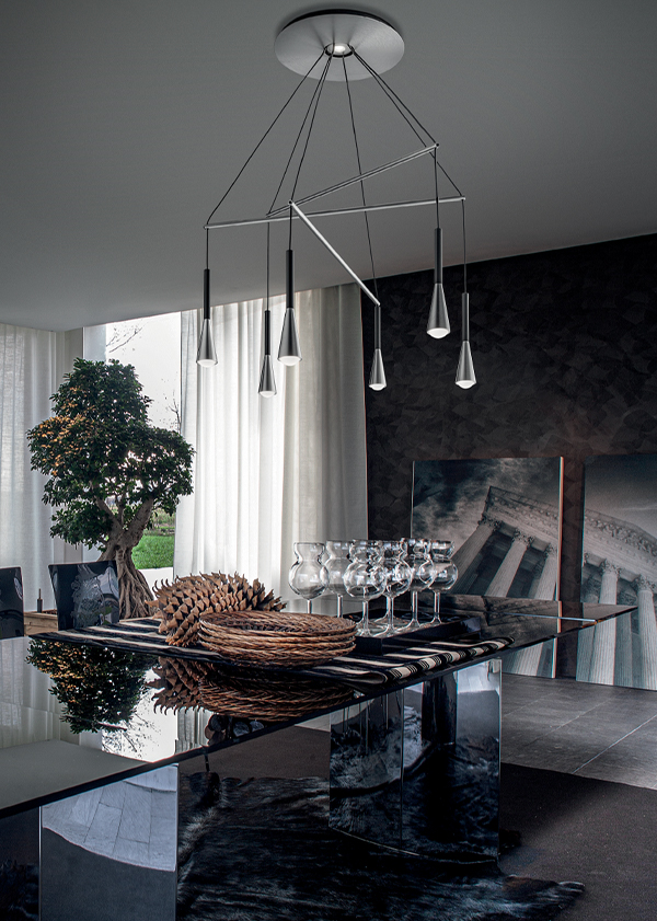 Suspension pendant lamp in aluminum Iconic 17452